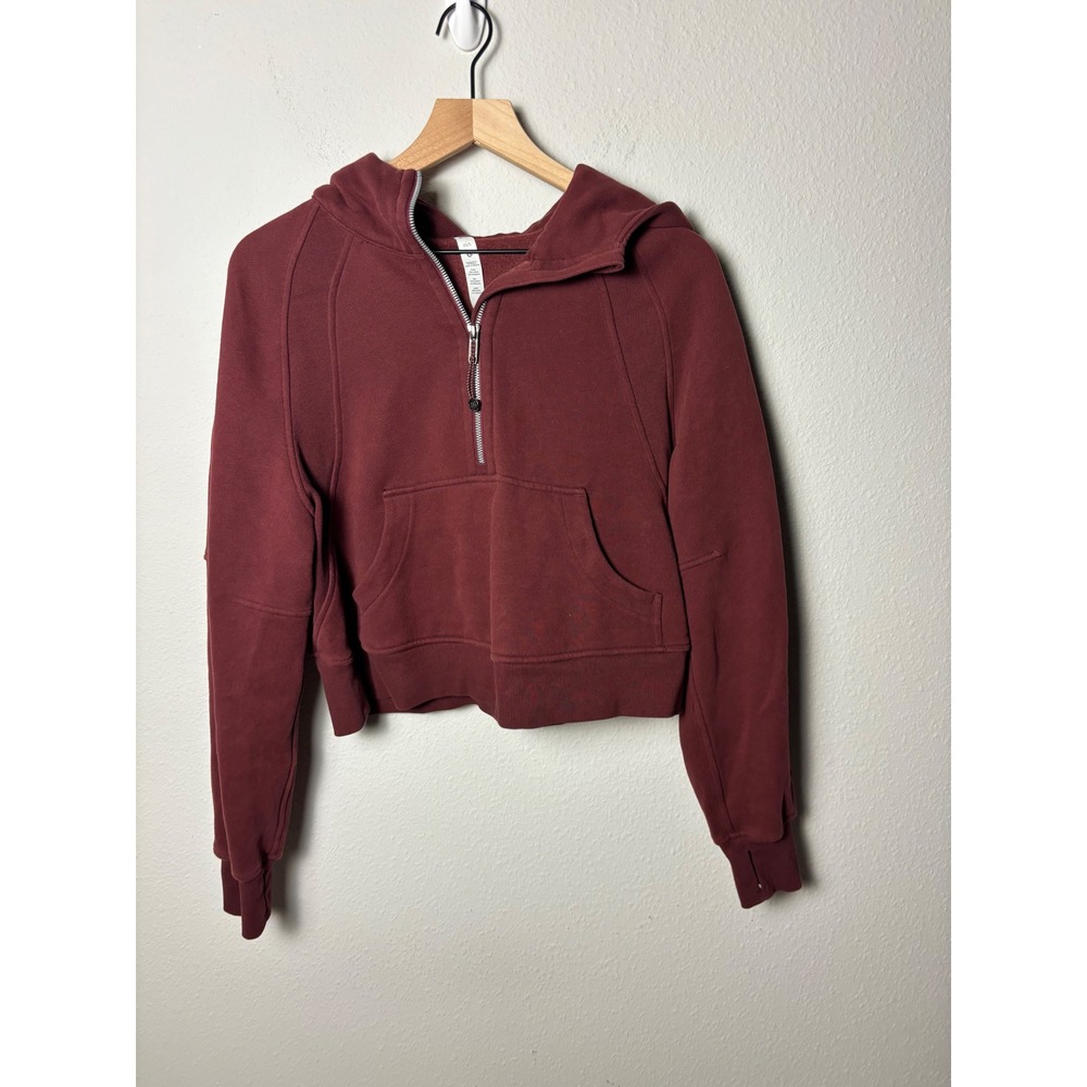 Lululemon Scuba Oversized 1/2 Zip Hoodie Red Merlot XS/S Fleece Pullover